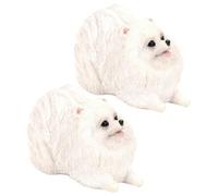 WHAMVOX 2pcs Simulation Pomeranian Dog Figurines PVC Educational Animal Models for Desktop Decoration and Cognitive Development