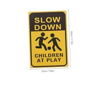 WHAMVOX 2pcs Slow Down Playing Metal Safety Signs Outdoor Weatherproof Neighborhood Street Lawn Caution Warning Educational Traffic Awareness for Communities