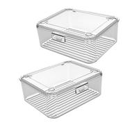 WHAMVOX 2pcs Small Transparent Card Storage Box for Small Cards Clear Holder Box for Collectible Trading Business Game with Ample Space and Easy Identification