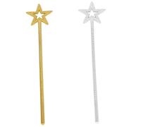 WHAMVOX 2pcs Star Fairy Wands Cosplay Party Props for Angel Costume Accessories Gold Silver