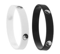 WHAMVOX 2pcs Tai Chi Silicone Wristbands for Men and Women Soft Comfortable Silicone Bracelets with Street Dance Design Secure Fit Confidence Boost Wristbands for Sports and Daily Wear