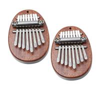 WHAMVOX 2pcs Tiny Instruments Solid Wood Mini Kalimba Keys Finger Piano Portable Musical Instruments for Boys and Girls