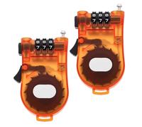WHAMVOX 2pcs Transparent Orange Retractable Steel Wire Cable Lock High-tensile Anti-Theft Security for Bikes Electric Scooters Ski Gear and Luggage with Combination Code Portable