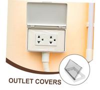 WHAMVOX 2pcs Ultra-Thin Outlet Covers Adhesive Socket Protection Boxes for Double Switches Space-Saving Switch Cases with Secure Fit for Multiple Plug Types