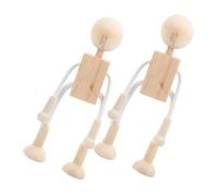 WHAMVOX 2pcs Unfinished Wooden Craft Peg Dolls DIY Kit for Creative Painting Decorating Sturdy Wood Material for Fine Motor Skill Development and Unique Desk Ornaments