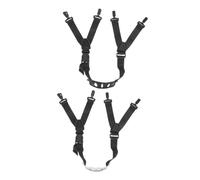 WHAMVOX 2pcs Universal Wear-resistant Helmet Chin Strap Adjustable Hard Hat Chin Protection Strap for Construction and Sports Helmets, Black and White Y-shaped Replacement Set