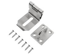 WHAMVOX 3 Inch Right Angle Door Lock Hasp with 8 Screws Silver Stainless Steel Gate Lock Latch for Security on Doors Gates and Sliding Panels