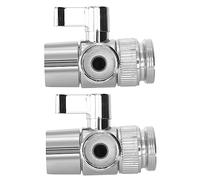 WHAMVOX 3-Way Diverter Faucet Splitter Zinc Alloy Body Spherical Shape Stainless Steel Handle 2pcs Easy Attachment Explosion-Proof for Shower Arm Accessories Bathroom