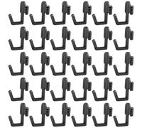 WHAMVOX 30pcs J Shaped Pegboard Hooks Set, Hips Plastic Wall Organizer | Black Smooth Finish, Fits Most Boards, Multi Surface Use for Garage Storage Room Towel Access