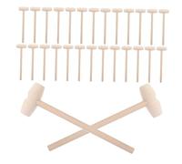 WHAMVOX 30pcs Mini Wooden Mallet Solid Wood Hammer for Chocolate Breaking and Crab Cracking Educational for Grip and Coordination Development