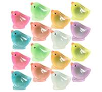 WHAMVOX 32Pcs Luminous Miniature Chick Figurines Resin Tiny Animal Decorations for Office Desktop, Micro Landscape Ornaments, Glow-in-the-Dark and DIY Accessories