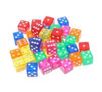WHAMVOX 36pcs Acrylic Dice Set with Rounded Corners for Math Teaching Props Board Games Party Entertainment and Educational Activities Transparent Dice for Counting and Learning