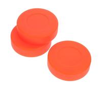 WHAMVOX 3Pcs Adjustable Hardness PVC Street Hockey Puck Orange for Roller Hockey Training and Competition with Smooth Surface for Consistent Shots