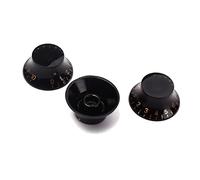 WHAMVOX 3pcs Black Gold Tone Control Knobs for Electric Guitar Volume Tone Rotary Style Guitar Parts Replacement