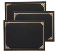 WHAMVOX 3pcs Certificate Diploma Holder Paper Covers with Rounded Corners and Elegant Black Design, Comfortable to Hold and Not Easy to Scratch Skin, for Graduation Party and Award