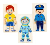 WHAMVOX 3pcs Educational Puzzle Occupation Cognitive for Fine Motor Skill Development Early Learning Boys Age