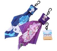 WHAMVOX 3pcs Glasses Cloth Keychain Eyeglass Cleaner Microfiber Cleaning Cloths Lightweight and Soft for Sunglasses Lens Wipes, Smartphone Screens, and Portable Use