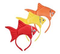 WHAMVOX 3pcs Goldfish Costume Headbands Lightweight Cartoon Animal Hair Accessories for Birthday and Halloween Parties Vibrant Colors Comfortable Fit for Dress Up and Roleplay