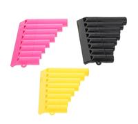 WHAMVOX 3pcs Kids Pan Flute Set 8-tube Plastic Musical Instruments for Early Music Education Preschool Children School Use Toddler Flute Toy in Yellow Black Pink
