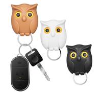 WHAMVOX 3pcs Magnetic Owl Key Holder Adhesive Wall Hooks Key Hangers No Drill Installation Space-Saving Organizer for Entryway and Door