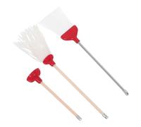 WHAMVOX 3pcs Miniature Dollhouse Cleaning Tools Set with Mop Broom and Toilet Accessories Realistic Scaled Design for Dollhouse Bathroom Decor and Creative Roleplay