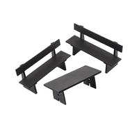 WHAMVOX 3pcs Miniature Furniture Set with Table and Benches Compact Dollhouse Garden Ornaments for Tiny Furniture Decor Versatile Mini Bench Chairs for Fairy Gardens and Train Platform