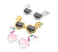 WHAMVOX 3pcs Rainbow Unicorn Eyeglasses Party Props for Birthday Shower Photo Booth Accessories Magical Costume Favor with Vibrant Fantasy Design
