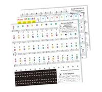 WHAMVOX 3pcs Removable Piano Key Stickers Vibrant Colors for Decals for Beginners Compatible Various Electronic Keyboards