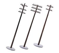WHAMVOX 3pcs Scale Micro Landscape Telegraph Poles for Model Railways Garden DIY Ornaments Miniature Road Pole Decorations for Sand Table Layout