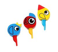 WHAMVOX 3pcs Wooden Whistles Portable Musical Bird Safe Non Toxic Educational Instruments for Sound Fun Boys