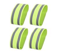 WHAMVOX 4 Pcs Fluorescent Green Reflective Elastic Armlets 35x5cm for Night Running Cycling Outdoor Sports Safety