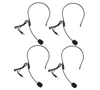 WHAMVOX 4 Pcs Head-mounted Microphone Set Earhook for Voice Amplifier Wired Condenser Mic for Speakers Adjustable and Lightweight Design