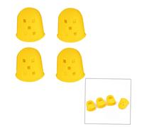 WHAMVOX 4 Pcs Yellow L Size Silicone Guitar Fingertip Protectors Finger Guards for Ukulele Mandolin Banjo Pain Reduction Sturdy