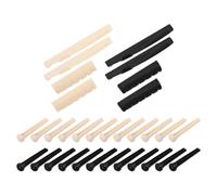 WHAMVOX 4 Sets Acoustic Guitar Nut and Saddle Set Plastic Replacement Bridge Pins and Saddles for Folk and Acoustic Guitars Hardtail Bridge Plate Compatible with Various String Instruments