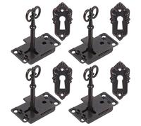 WHAMVOX 4 Sets Vintage Cabinet Lock with Key Red Iron Retro Security Hardware for Furniture Cupboard Doors Wardrobe Dresser Chest File Drawer Replacement