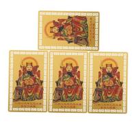 WHAMVOX 4 Sheets Chinese Lucky Amulet Cards for Protection and Fortune Traditional Tai Sui Deity Design Keepsake Feng Shui Decor for Snake Year Celebration