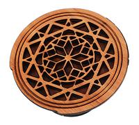 WHAMVOX 41-inch Wooden Guitar Sound Hole Cover Geometric Dark Pattern, Acoustic Electric Guitar Feedback Muter, Soundhole Cover Accessory for Anti-howl and Noise Reduction