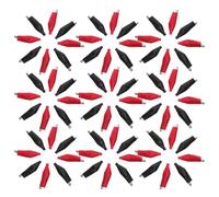 WHAMVOX 48pcs Insulated Alligator Clips Test Clamps Set with Colored Covers, Small Electrical Crocodile Cable Clamps for Battery and Wire Testing, Protective Sleeve Included