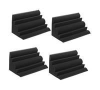 WHAMVOX 4pcs Acoustic Foam Sound Absorbing Panels Corner Bass Trap 12x12x24cm Fire Retardant Trapezoidal Soundproof Wedge Tiles for Studio Sound Reduction