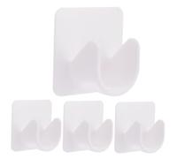 WHAMVOX 4pcs Adhesive Shower Curtain Rod Mount Holders Multipurpose Rod Clips Tension Retainers No-Drill Wall Bracket for Drapery Poles Towel Holder Safe Strong Load-Bearing Bathroom