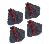 WHAMVOX 4pcs Artificial Mini Volcano Decor Plastic Volcano Model Realistic Eruption Scene Table Decorations for Science Activity Party Favors Dinosaur Landscape