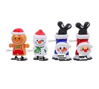 WHAMVOX 4pcs Christmas Wind-up Set - Walking Snowman, Head-shaking Gingerbread Man, Inverted Santa Claus Inverted Snowman - Novelty Clockwork for Xmas Party and Desktop Decoration