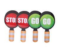 WHAMVOX 4pcs Double-sided Stop Light for Lightweight Handheld Red Green Traffic Signal Signs Portable Classroom Safety Education for Interactive Road Safety Learning