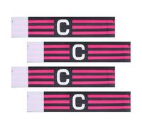 WHAMVOX 4pcs Elastic Football Captain Armbands for Adults Wear-resistant Soccer C Bands with Adaptive Fit for Team Leadership Communication Training and Competitive Matches