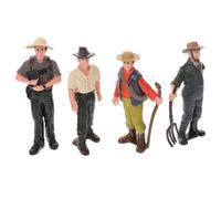WHAMVOX 4Pcs Farmworker Figurines Micro Landscape Decor Miniature Models for Learning and Fairy Tale Garden Scenes
