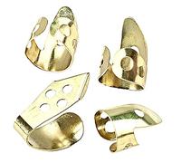 WHAMVOX 4pcs Gold Metal Guitar Finger Picks Thumb Finger Plectrum Set with Holes for Guitar Ukulele Banjo Accessories