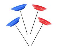 WHAMVOX 4pcs Lightweight Plastic Spinning Juggling Plates with Sticks for Circus Performance Clown for Portable Party Props and Outdoor Acrobatics Equipment