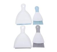 WHAMVOX 4pcs Mini Handheld Broom and Dustpan Set for Dormitory Debris Cleaning Ergonomic Small Brush for Narrow Spaces Portable Tabletop Sweeping Tool in Grey and