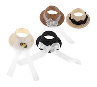 WHAMVOX 4pcs Mini Top Hats for Dolls with Butterfly Bow Stylish Miniature Tiny Hats for Doll Accessories Party Caps for DIY Crafts and Holiday Decorations Multi-color