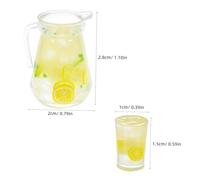 WHAMVOX 4pcs Miniature Lemonade Pitcher with Cups for Dollhouse Realistic Lemon Juice and Iced Tea Drink Models Portable Summer Beverage Display for Miniature Kitchen Diorama Fairy Garden